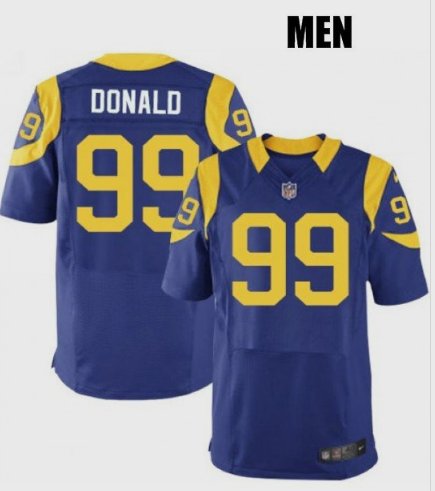 Men's Los Angeles Rams 99# Aaron Donald Elite Blue Stitched Jersey