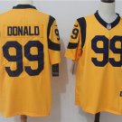 Men's Los Angeles Rams 99# Aaron Donald Limited Yellow Stitched Jersey