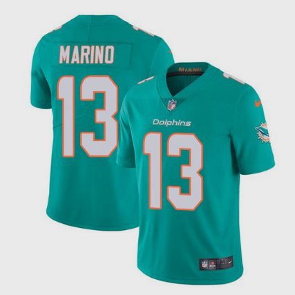 Men's Miami Dolphins #13 Dan Marino Limited Aqua Stitched Jersey