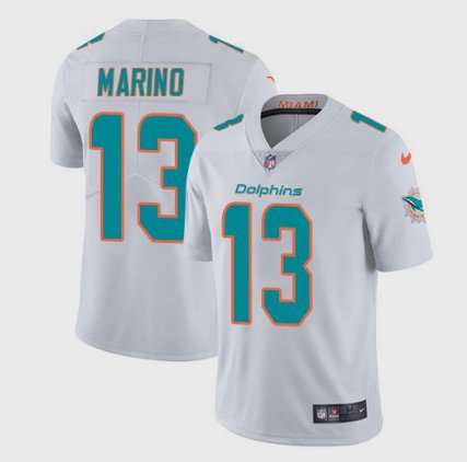 Men's Miami Dolphins 13# Dan Marino Limited White Stitched Jersey