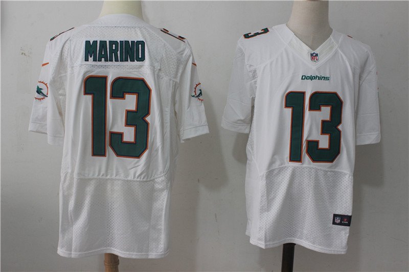Men's Miami Dolphins 13# Dan Marino Elite White Stitched Jersey