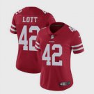 Women's 49ers #42 Ronnie Lott Limited Red Stitched Jersey