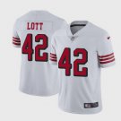 Men's 49ers #42 Ronnie Lott Limited White Stitched Jersey