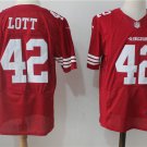 Men's San Francisco 49ers #42 Ronnie Lott Limited Red Stitched Jersey