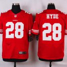 Men's San Francisco 49ers 28# Carlos Hyde Elite Red Stitched Jersey