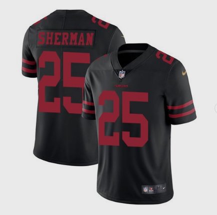Men's San Francisco 49ers #25 Richard Sherman Limited Black Stitched Jersey