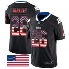 Men's Giants 26# Saquon Barkley Black shadow USA Flag Stitched Jersey
