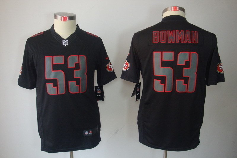 San Francisco 49ers #53 NaVorro Bowman Black Impact Stitched Jersey
