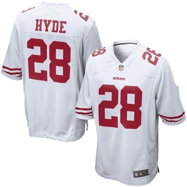 Youth San Francisco 49ers #28 Carlos Hyde White Stitched Jersey