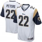 Men's Los Angeles Rams 22 Marcus Peters Game White Stitched Jersey