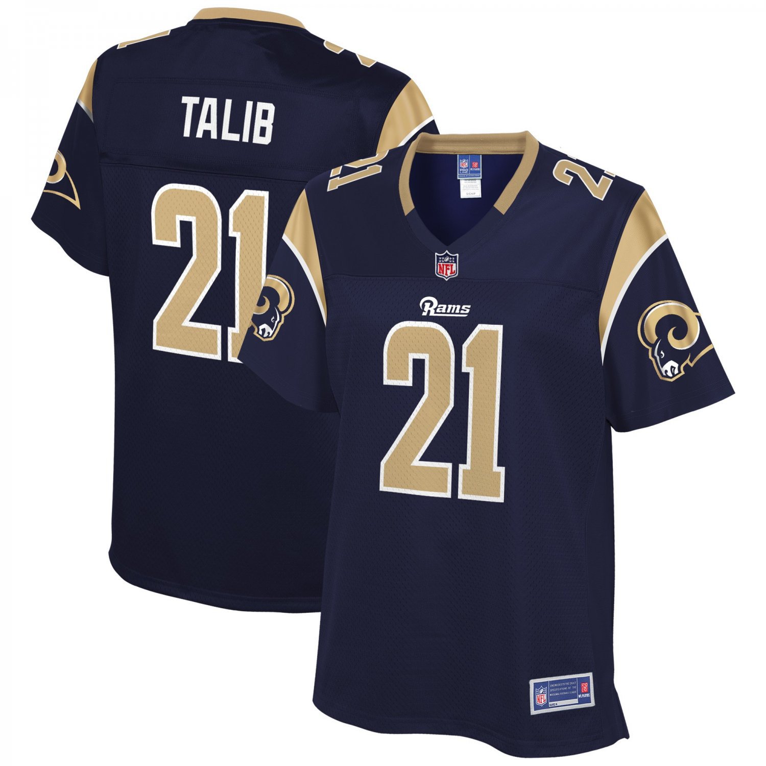Women's Los Angeles Rams 21 Aqib Talib Game Navy Blue Stitched Jersey