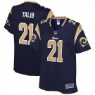 Women's Los Angeles Rams 21 Aqib Talib Game Navy Blue Stitched Jersey