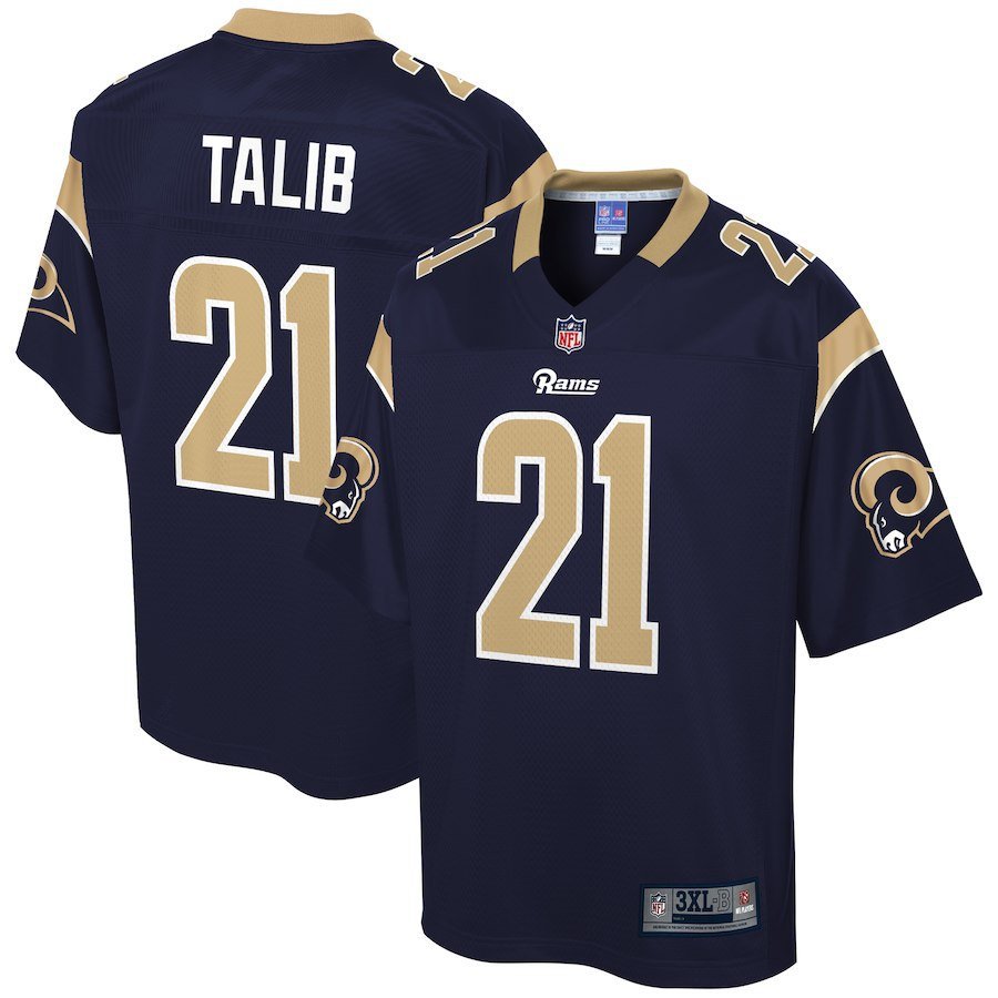 Men's Los Angeles Rams 21 Aqib Talib Game Navy Blue Stitched Jersey