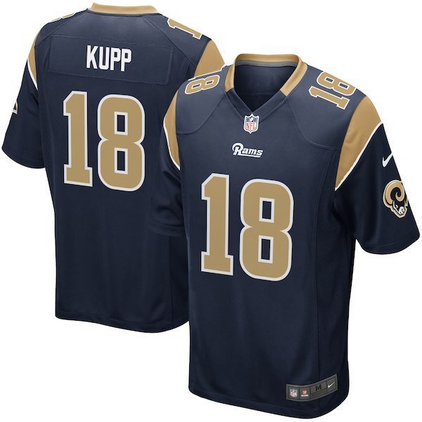 Men's Los Angeles Rams 18 Cooper Kupp Game Navy Blue Stitched Jersey