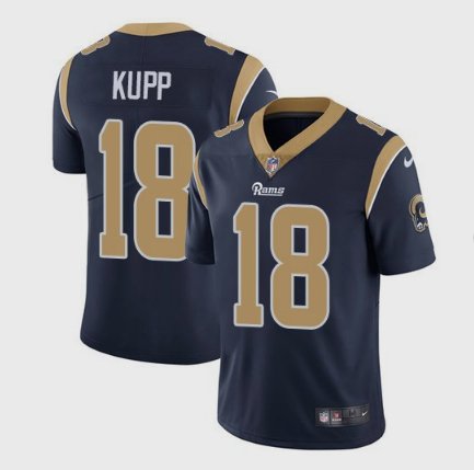 Men's Los Angeles Rams 18 Cooper Kupp Limited Navy Blue Stitched Jersey