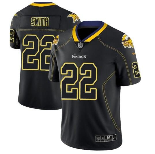 Men's Vikings 22 Harrison Smith Black Shadow Stitched Jersey