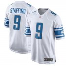 Men's Detroit Lions 9 Matthew Stafford Game White Stitched Jersey