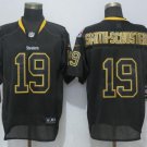 Men's Steelers 19 JuJu Smith-Schuster Elite Black Shadow Stitched Jersey