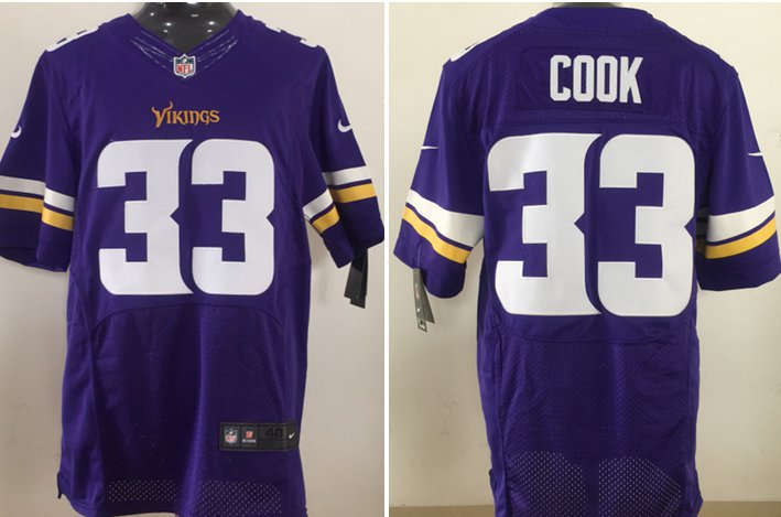 Men's Minnesota Vikings 33 Dalvin Cook Elite Purple Stitched Jersey