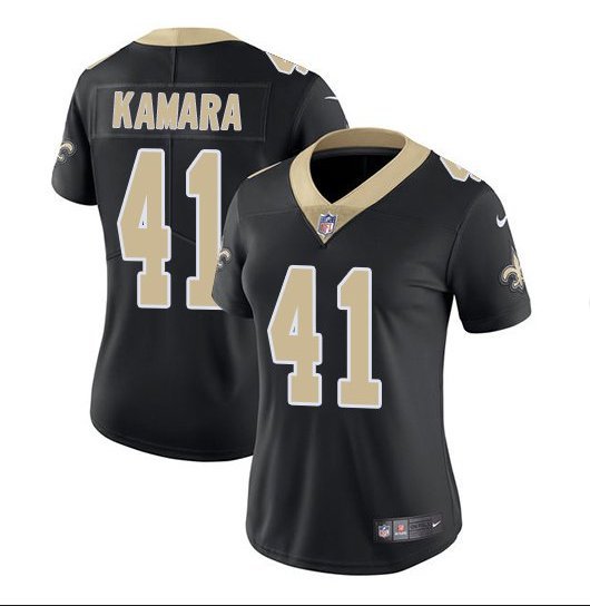 Women's Orleans Saints #41 Alvin Kamara Black Limited Stitched Jersey