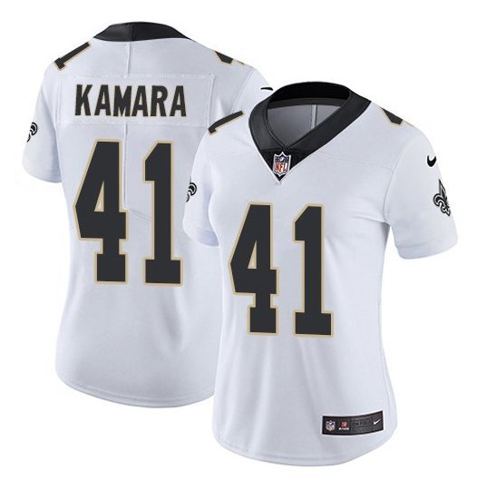 Women's Orleans Saints #41 Alvin Kamara White Limited Stitched Jersey