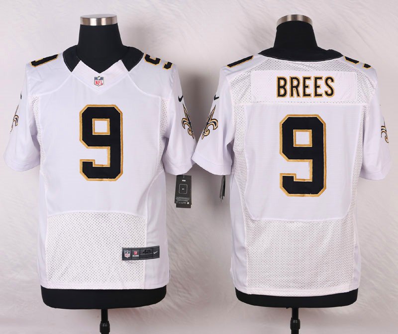 Men's Orleans Saints #9 Drew Brees Elite White Stitched Jersey