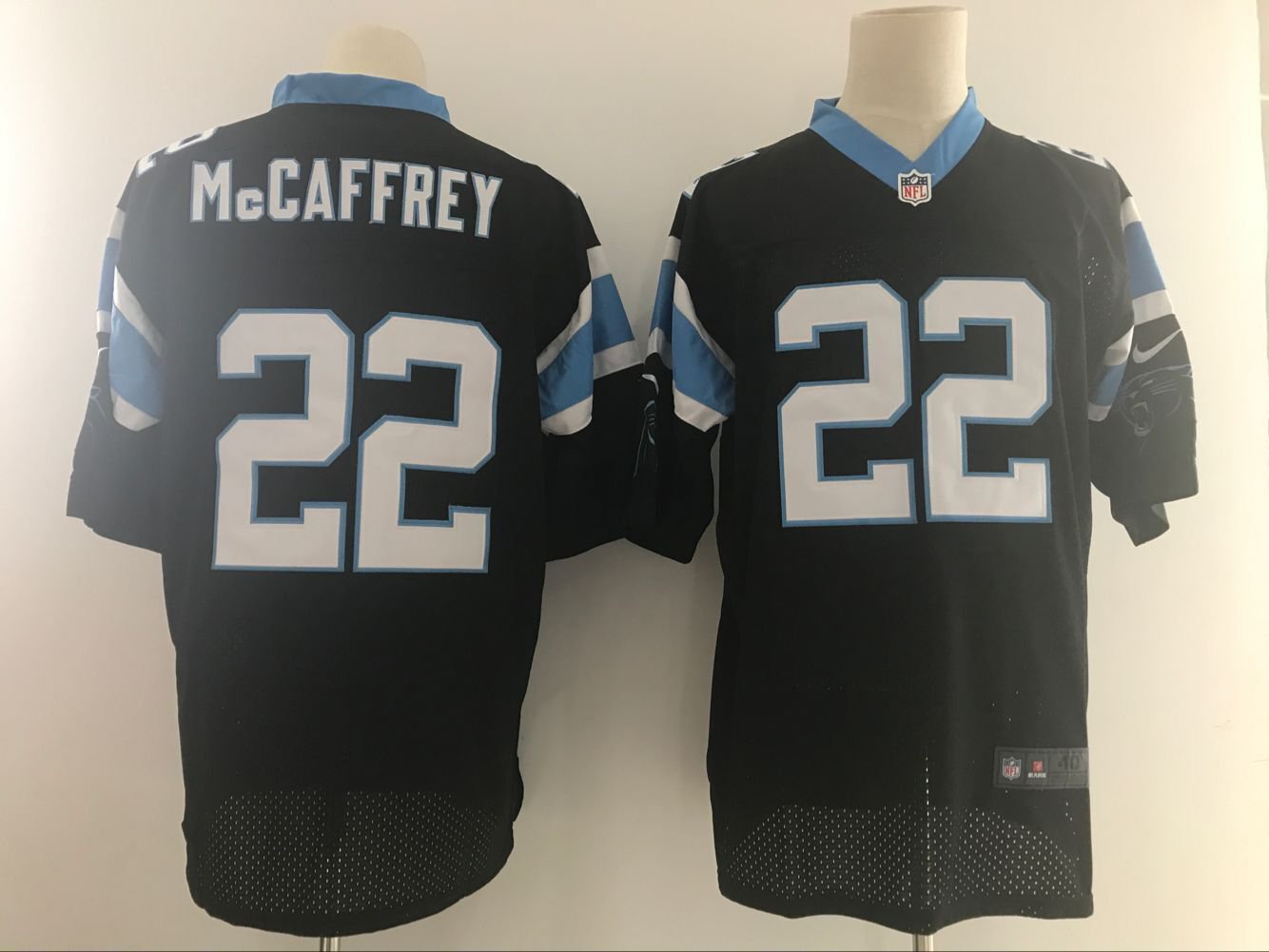 Men's Carolina Panthers 22# Christian McCaffrey Elite Black Stitched Jersey