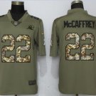 Men's Panthers 22 Christian McCaffrey salute to service Stitched Jersey
