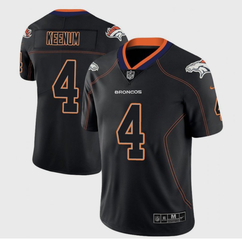 Men's Denver Broncos 4 Case Keenum Limited Black Shadow Stitched Jersey