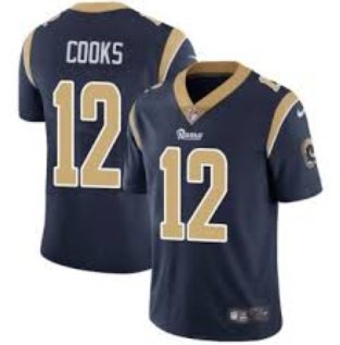 Men's Los Angeles Rams 12 Brandin Cooks Limited Navy Blue Stitched Jersey