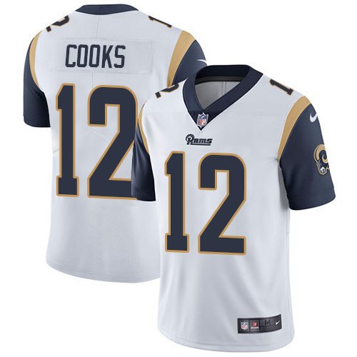Men's Los Angeles Rams 12 Brandin Cooks Limited White Stitched Jersey