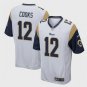 Men's Los Angeles Rams 12 Brandin Cooks Game White Stitched Jersey