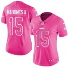 Women's Chiefs 15 Patrick Mahomes II Limited Pink Red Stitched Jersey