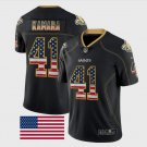 Men's Saints 41 Alvin Kamara Limited Black USA Flag Stitched Jersey