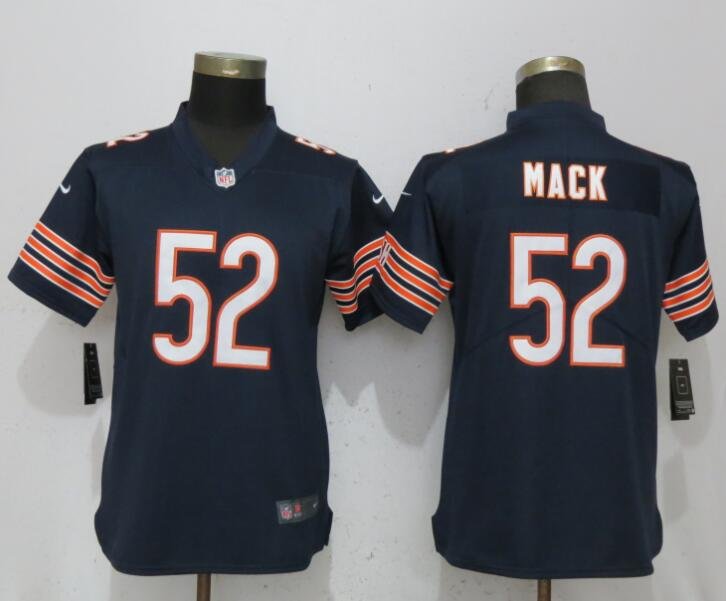 Youth Bears #52 Khalil Mack Limited Navy Blue 2018 Stitched Jersey