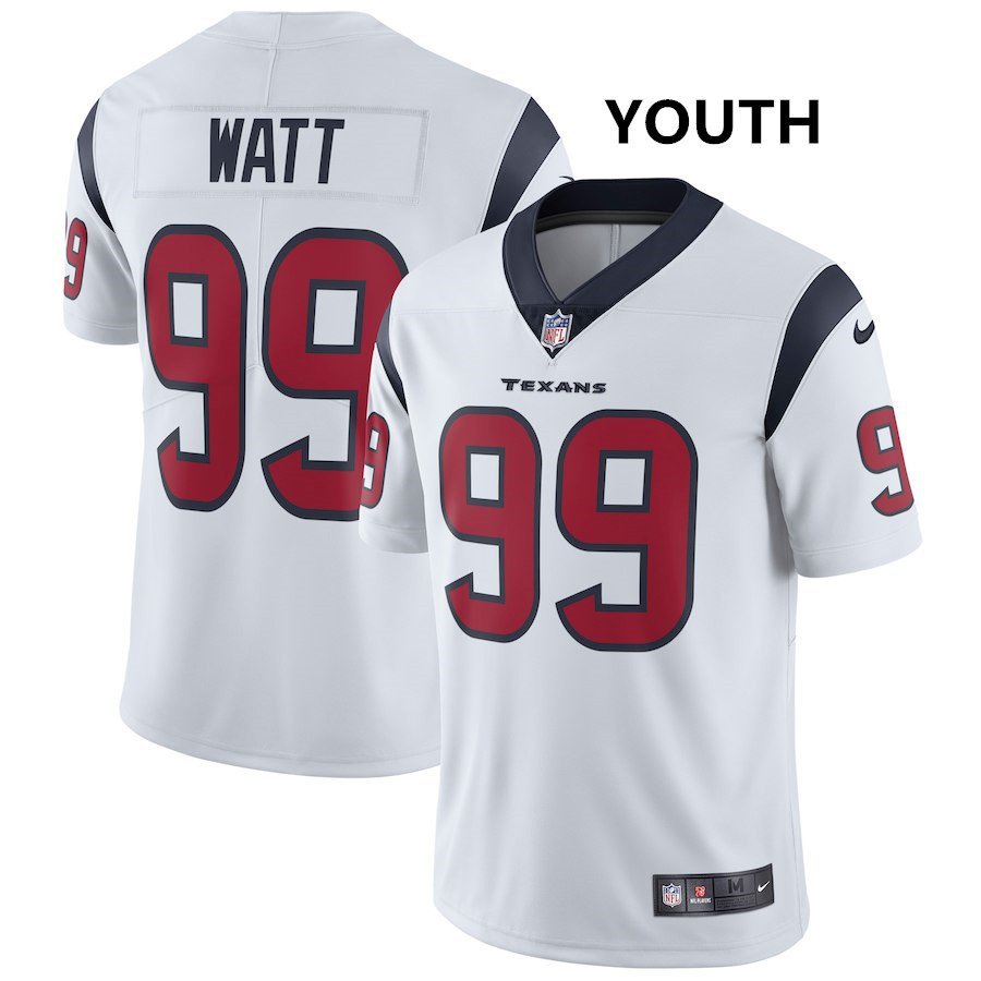 Youth Houston Texans #99 J.J. Watt Limited White Stitched Jersey
