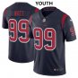 Youth Houston Texans #99 J.J. Watt Limited Blue Stitched Jersey