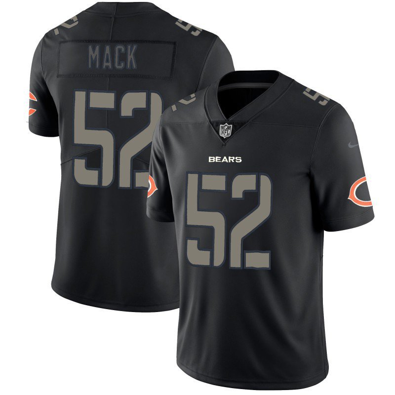 Men's Chicago Bears 52# Khalil Mack Limited Black Impact Stitched Jersey