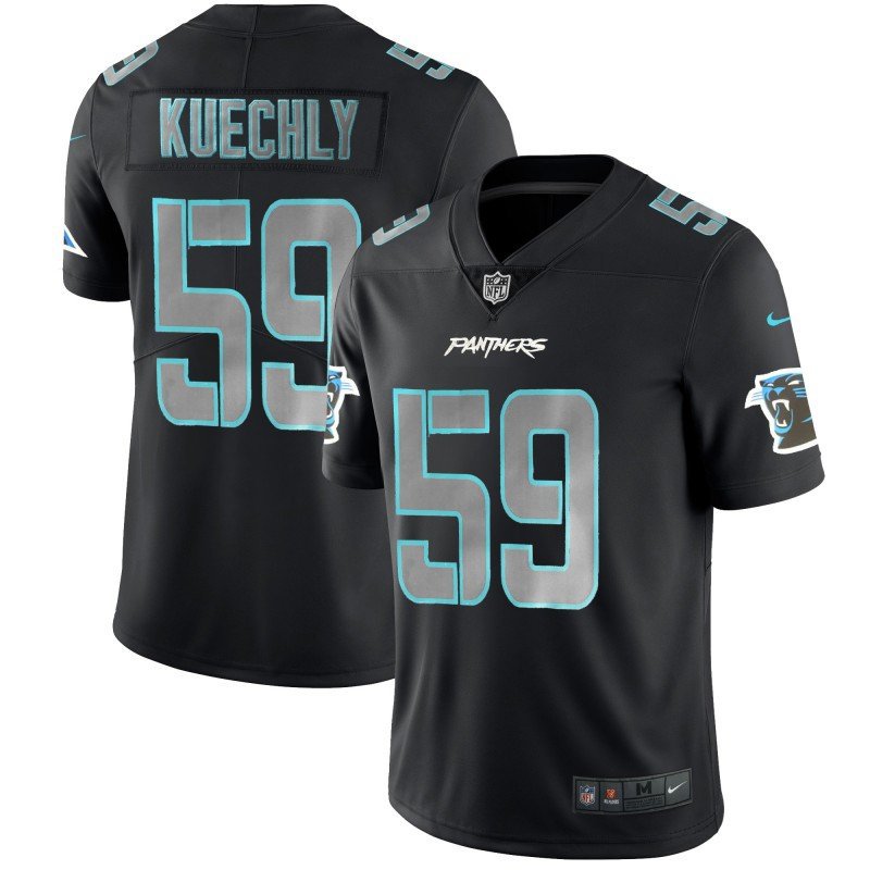 Men's Carolina Panthers 59# Luke Kuechly Limited Black Impact Stitched Jersey
