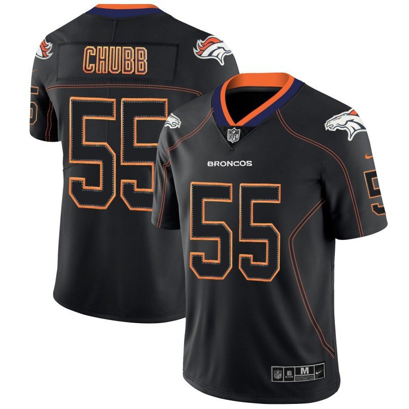 Men's Denver Broncos 55# Bradley Chubb Limited Black shadow Stitched Jersey