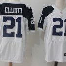 Men's Dallas Cowboys 21# Ezekiel Elliott Elite White Stitched Jersey