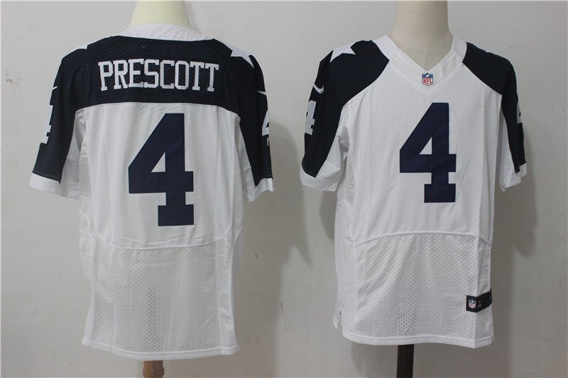 Men's Cowboys #4 Dak Prescott Elite White Stitched Jersey