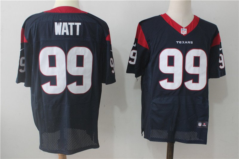 Men's Houston Texans #99 J.J. Watt Elite Navy Blue Stitched Jersey
