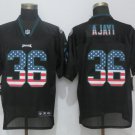 Men's Eagles 36# Jay Ajayi Elite Black USA Flag Stitched Jersey