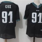 Men's Eagles 91# Fletcher Cox Elite Black Stitched Jersey