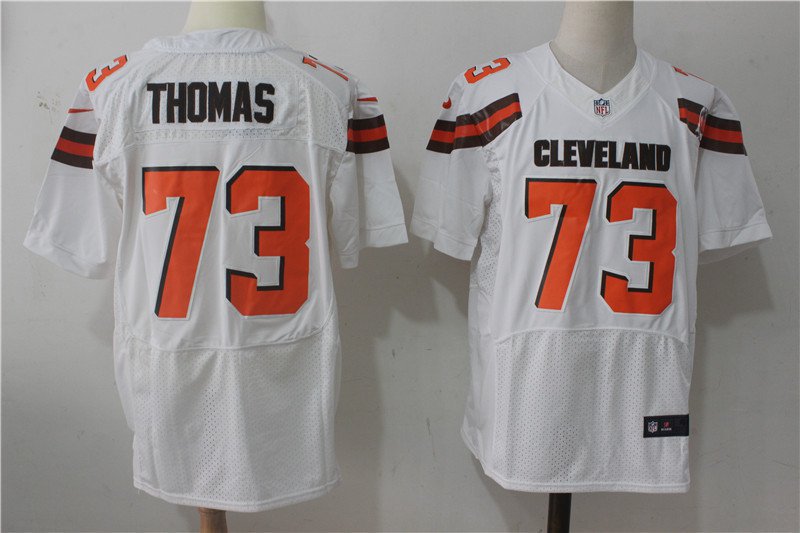 Men's Cleveland Browns 73# Joe Thomas Elite White Stitched Jersey