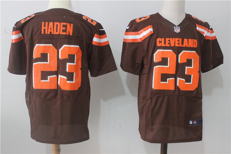 Men's Cleveland Browns 23# Joe Haden Elite Brown Stitched Jersey