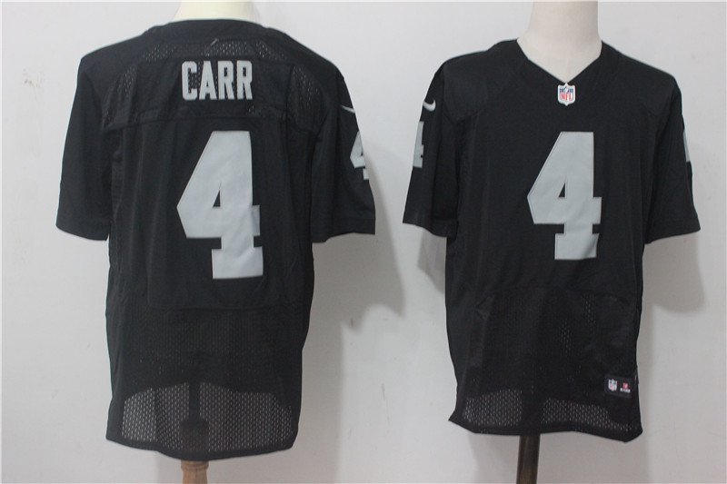 Men's Oakland Raiders 4# Derek Carr Elite Black Stitched Jersey