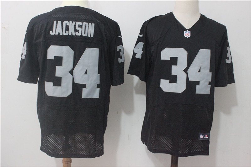 Men's Oakland Raiders 34# Gabe Jackson Elite Black Stitched Jersey