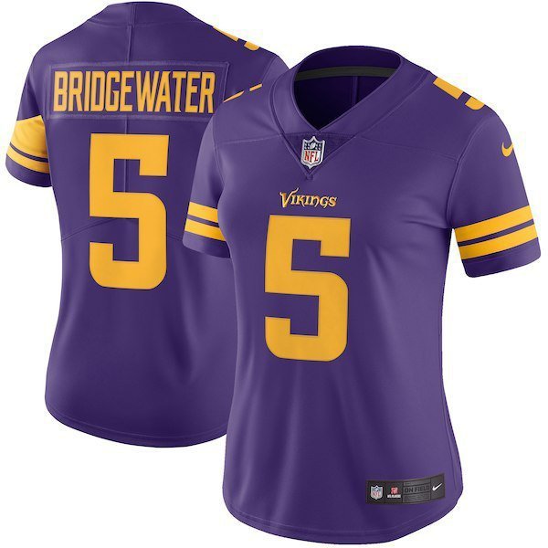 Women's Minnesota Vikings 5# Teddy Bridgewater Limited Purple Stitched Jersey